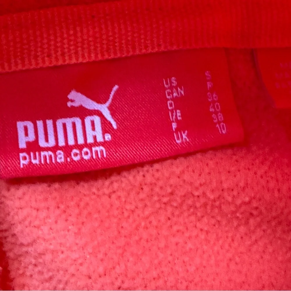 Puma quarter zip pullover hoodie size small orange women's - Picture 7 of 10